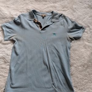 Burberry Men's Polo Size M Light Blue